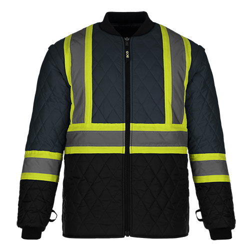 L01275 - Kenworth - 5in1 Hi-Vis Parka w/ Detachable Hood Navy 1275 adult CX2 Hi-Vis mens safety hoodie