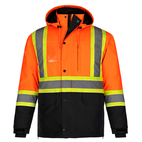 L01275 - Kenworth - 5in1 Hi-Vis Parka w/ Detachable Hood 1275 adult CX2 Hi-Vis mens safety hoodie