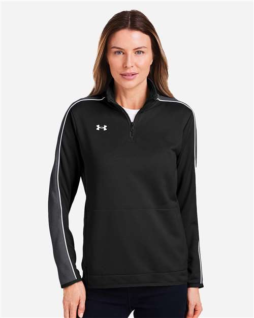 Under Armour 1383274, Women's Command 2.0 Quarter-zip Pullover, Black/ White