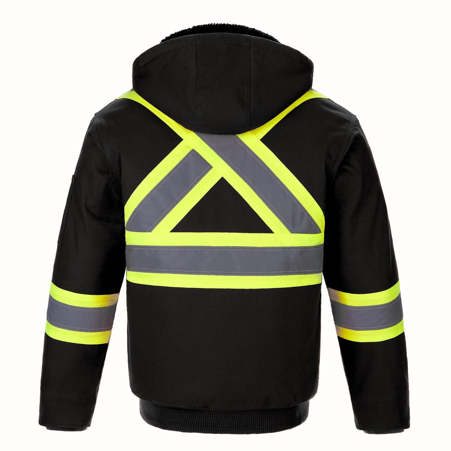 L01290 - International - Cotton Canvas Hi-Vis Bomber Jacket w/ Detachable Hood