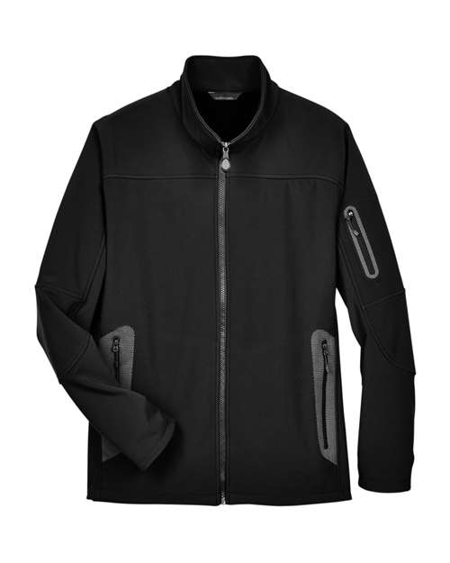 North End 88138, Men's Three Layer Fleece Bonded Shell Technical Jacket, Black
