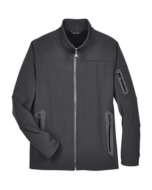 North End 88138, Men's Three Layer Fleece Bonded Shell Technical Jacket, Graphite