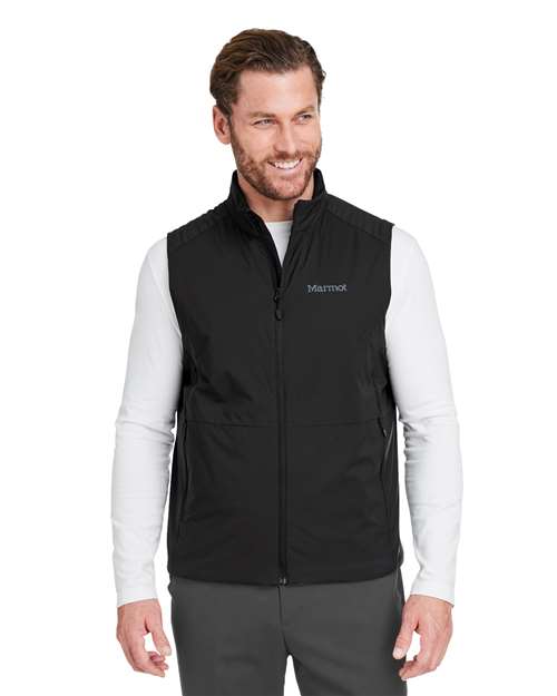 Men's Novus LT Insulated Vest - - 15526 Black 703D1 Activewear CA New ab Full-Zips M15535 Marmot Mens & Unisex New AB Nylon Outerwear Packables Pockets Recycled Talls Vests Visible Logos Water Resistant Zips