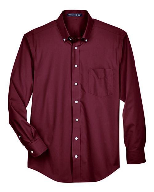 Devon & Jones D620, Men's Crown Collection Broadcloth Woven Dress Shirt, Burgundy
