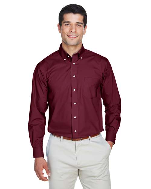 Men's Crown Collection® Broadcloth Woven Dress Shirt -  - 15658 - Toronto Screen Printing- Color
