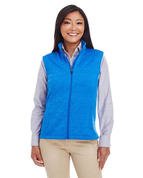 Women's Newbury Mélange Fleece Vest - - 15721 French Blue Heather 6-6.9 oz 813B2 AB Exclusive Brands CA New ab Devon & Jones DG797W Fleece Full-Zips Jackets New AB Outerwear Performance Pockets Polyester - 100% S&S Deep Deals S&S Exclusive Brands Sleeveless Vests Womens Zips