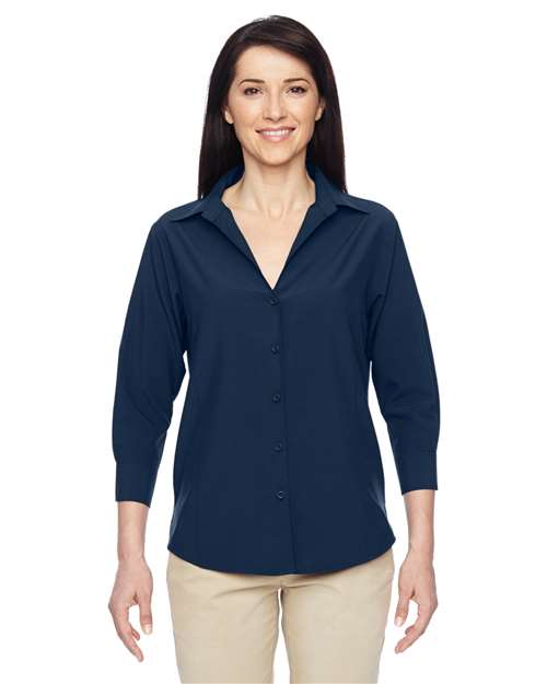Women's Paradise Three-Quarter Pullover Sleeve Performance Shirt - - 15724 Navy 3/4 Sleeves 833B9 AB Exclusive Brands CA New ab Dress Shirts Harriton M610W New AB Polyester - 100% S&S Deep Deals Tops Womens Wovens Wovens & Dress Shirts