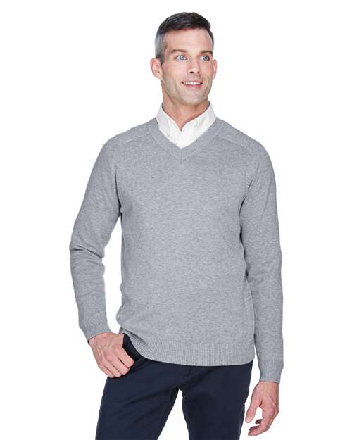 Men's V-Neck Sweater - - 15739 Grey Heather 3XL 8-8.9 oz 805B2 AB Exclusive Brands CA New ab Cotton - 100% D475 Devon & Jones Knit Long Sleeves Mens & Unisex New AB Polos & Knits S&S Deep Deals S&S Exclusive Brands Sweaters Tops V-Neck Wovens
