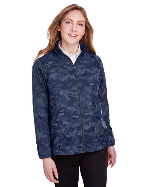Women's Rotate Reflective Soft Shell Jacket - - 15741 Classic Navy Carbon 846D3 AB Exclusive Brands CA New ab Full-Zips Hooded Jackets NE711W New AB North End Outerwear Polyester - 100% S&S Deep Deals Water Resistant Womens Zips