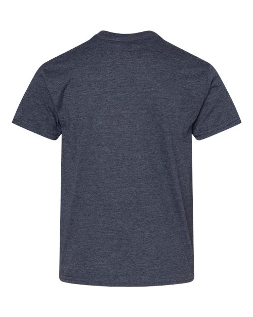 Gildan 3000B, Youth Light Cotton T-shirt, Heather Navy
