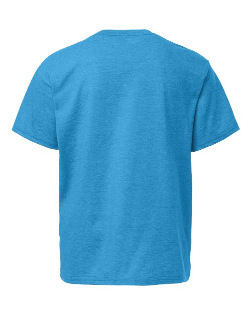 Gildan 3000B, Youth Light Cotton T-shirt, Heather Sapphire