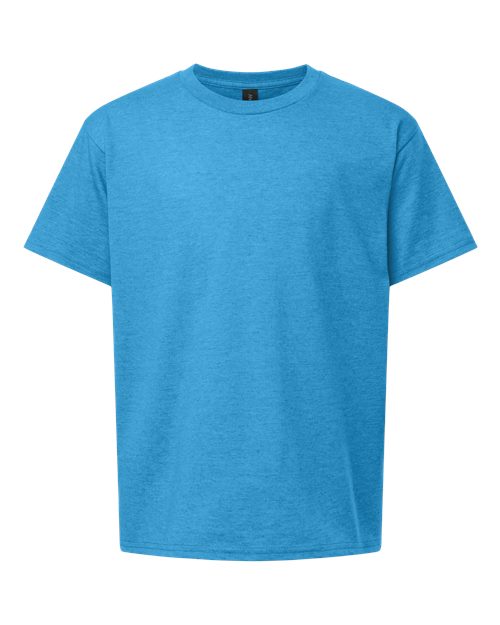 Gildan 3000B, Youth Light Cotton T-shirt, Heather Sapphire