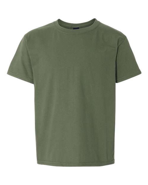 Gildan 3000B, Youth Light Cotton T-shirt, Military Green