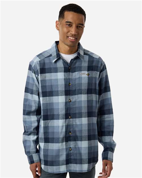 Columbia 161795, Men's Cornell Woods Flannel Shirt, Collegiate Navy Multi Buffalo Check