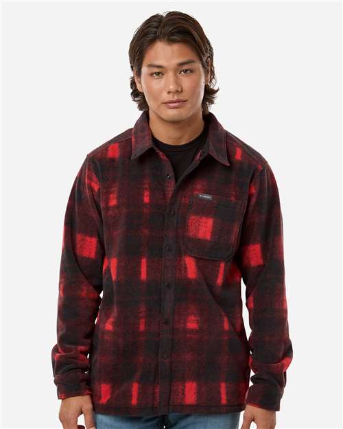 Columbia 209769, Men's Steens Mountain Printed Shirt Jacket Ii, Sail Red Omblur