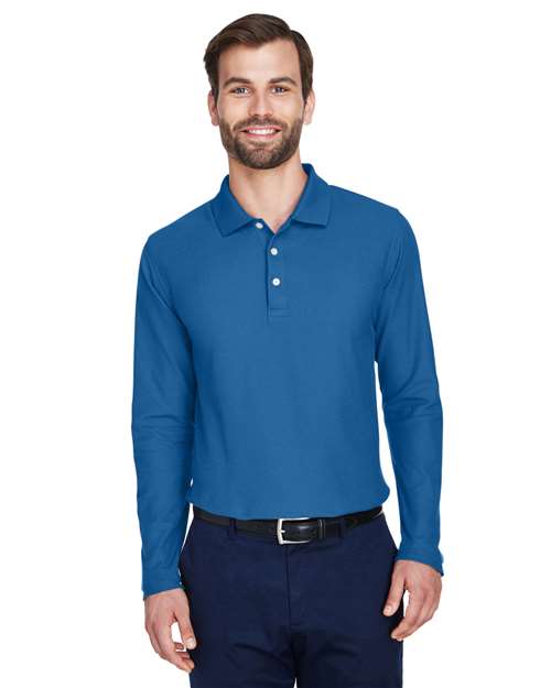 DRYTEC20™ Performance Long Sleeve Polo - - 15766 French Blue 809B2 AB Exclusive Brands CA New ab Cotton - 100% Devon & Jones DG170 Long Sleeves Mens & Unisex Moisture-Management New AB Performance Polos Polos & Knits Side Seams Sport Shirts Tops