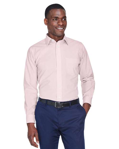 Devon & Jones Crown Collection® Micro Tattersall Woven - - 15811 White Rust Stone 152B2 AB Exclusive Brands CA New ab Devon & Jones DG510 Dress Shirts Long Sleeves Mens & Unisex New AB Pockets Tops Wovens Wovens & Dress Shirts Wrinkle Free