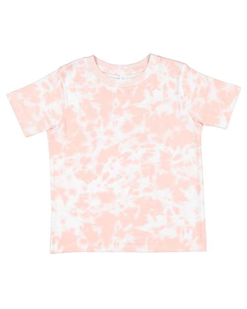 Toddler Fine Jersey Tee - Extended Colors - - 15850 Rose Tie Dye 10038 3321EX Cotton - 100% Infants / Toddlers Rabbit Skins Short Sleeves T-Shirts T-Shirts - Premium Tear Away Tie Dyed Tops