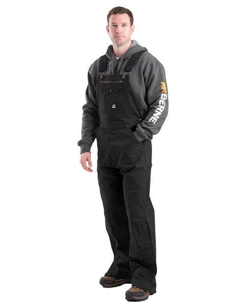 Berne Apparel B1068, Men's Acre Unlined Washed Bib Overall, Black_32