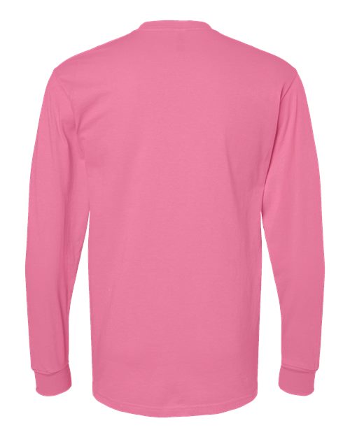 M&O 4820, Unisex Gold Soft Touch Long Sleeve T-shirt, Azalea