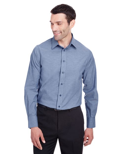 Men's Crown Collection® Stretch Pinpoint Chambray Shirt - - 13345 693B2 AB Exclusive Brands CA New ab Devon & Jones DG562 Dress Shirts Long Sleeves Mens & Unisex New AB Stain Resistant Tops Wovens Wovens & Dress Shirts Wrinkle Free