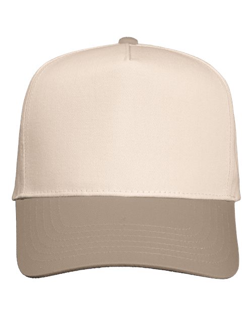 Valucap 8869, Five-panel Twill Cap, Natural/ Khaki