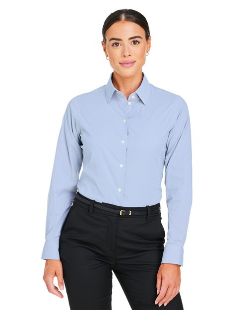 Women's CrownLux Performance® Microstripe Dress Shirt - - 13423 3-3.9 oz 686B2 AB Exclusive Brands CA New ab Devon & Jones DG537W Dress Shirts Long Sleeves Moisture-Management New AB Nylon S&S Exclusive Brands Spandex Stripes Tops Womens Wovens Wovens & Dress Shirts Yarn Dyed