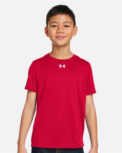 Youth Tech™ Team T-Shirt - - 16127 Red White 001E2 1377487 AB Retail Exclusive Brands CA New ab Crewneck Moisture-Management New AB Polyester - 100% S&S Exclusive Brands School & Team Short Sleeves T-Shirts T-Shirts - Premium Tops Under Armour Visible Logos Youth