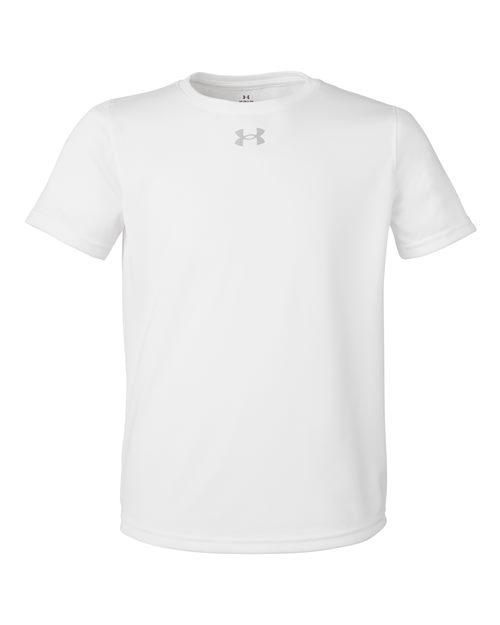 Under Armour 1377487, Youth Tech Team T-shirt, White/ Mod Grey