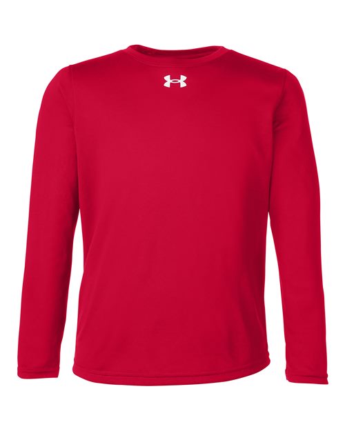 Under Armour 1377488, Youth Tech Team Long Sleeve T-shirt, Red/ White