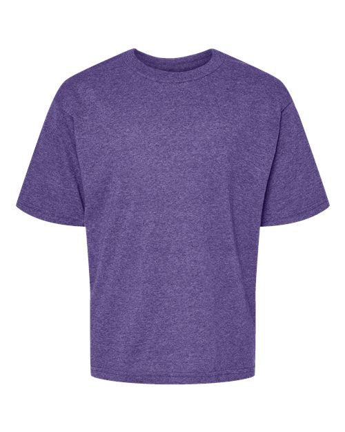 M&O 4850, Youth Gold Soft Touch T-shirt, Heather Purple