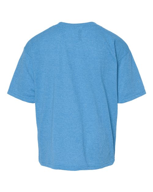 M&O 4850, Youth Gold Soft Touch T-shirt, Heather Turquoise