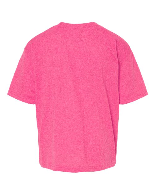 M&O 4850, Youth Gold Soft Touch T-shirt, Neon Pink