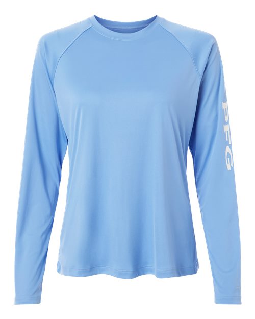 Columbia 212485, Women's Pfg Tidal Tee Ii Long Sleeve, White Cap/ White