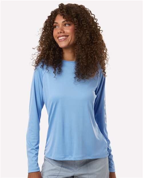 Columbia 212485, Women's Pfg Tidal Tee Ii Long Sleeve, White Cap/ White