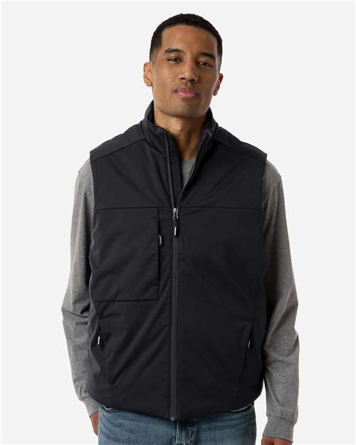 CORE365 CE716, Unisex Techno Lite Flat-fill Insulated Vest, Black