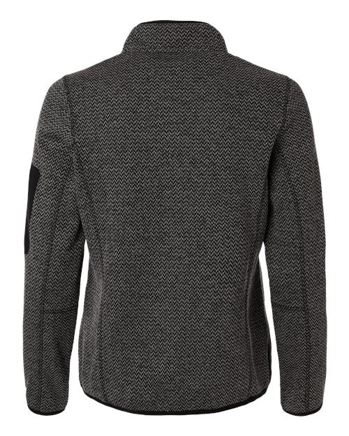 North End NE730W, Women's Jasper Jacquard Full-zip Fleece Jacket, Black/ Grey