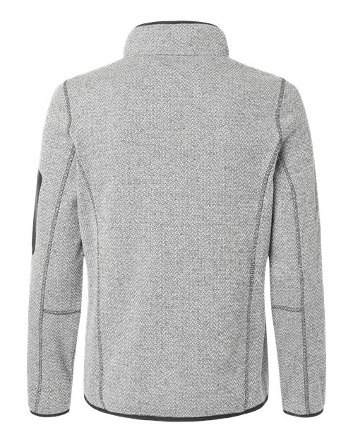 North End NE730W, Women's Jasper Jacquard Full-zip Fleece Jacket, Grey/ White
