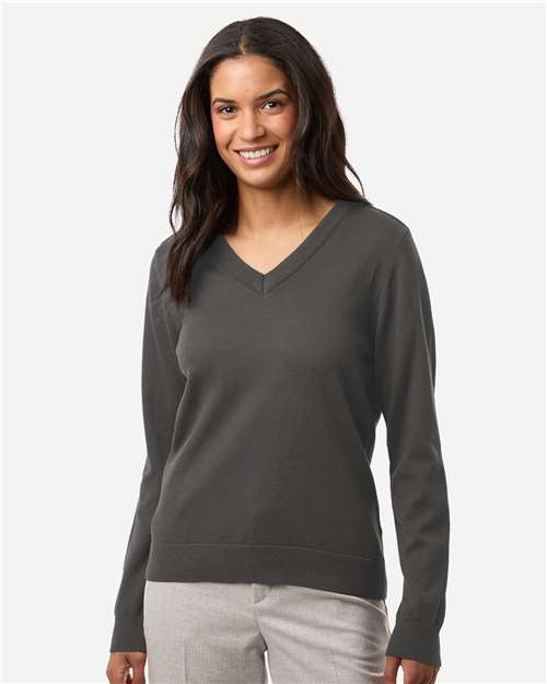 Women's New Classics V-Neck Sweater - - 16186 Graphite 012B2 7-7.9 oz Apparel CA New ab Devon & Jones DG445W Explore Medical & Med Spa Explore Medical & Med Spa Staff Uniforms Explore Resort & Gift Explore Resort & Gift Front Desk & Conceirge Explore Resort & Gift Staff Uniforms Fleece - Premium - Crew Knit Recycled Sustainable Materials Sustainable Styles Sweaters V-Neck Womens