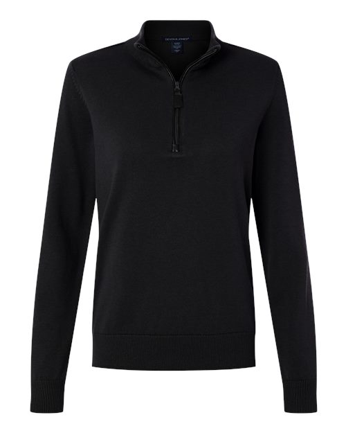 Devon & Jones DG446W, Women's New Classics Quarter-zip Sweater, Black