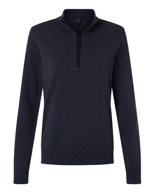 Devon & Jones DG446W, Women's New Classics Quarter-zip Sweater, Navy