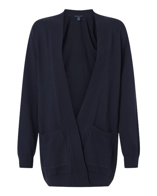 Devon & Jones DG447W, Women's New Classics Open Cardigan Sweater, Navy