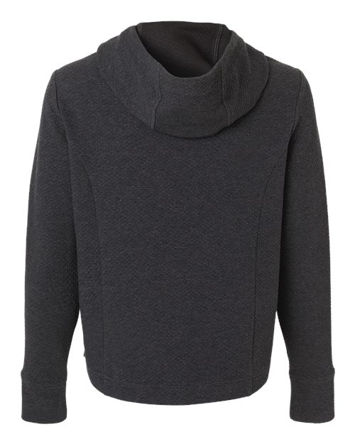 North End NE729W, Women's Spirit Textured Hooded Pullover, Black Heather