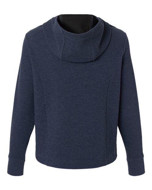 North End NE729W, Women's Spirit Textured Hooded Pullover, Classic Navy Heather