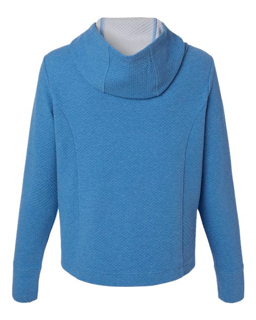 North End NE729W, Women's Spirit Textured Hooded Pullover, Light Nautical Blue Heather