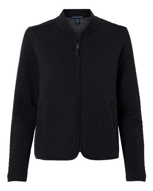 Devon & Jones DG740W, Women's Berkeley Textured Full-zip Jacket, Black