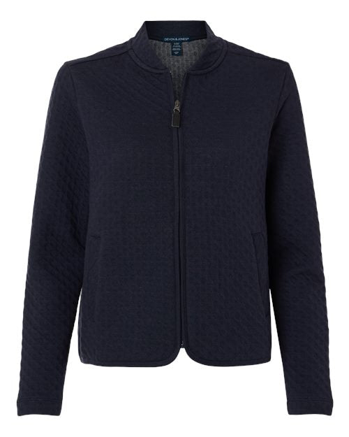 Devon & Jones DG740W, Women's Berkeley Textured Full-zip Jacket, Navy