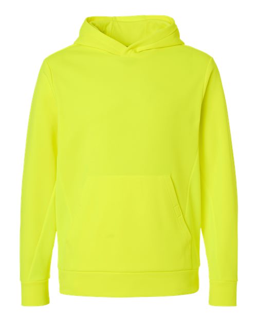 Team 365 TT400, Unisex Squad Hooded Tech Fleece Pullover, Safety Yellow