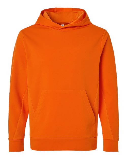 Team 365 TT400, Unisex Squad Hooded Tech Fleece Pullover, Sport Orange