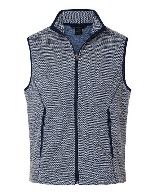 North End NE731, Men's Jasper Jacquard Fleece Vest, Classic Navy/ White